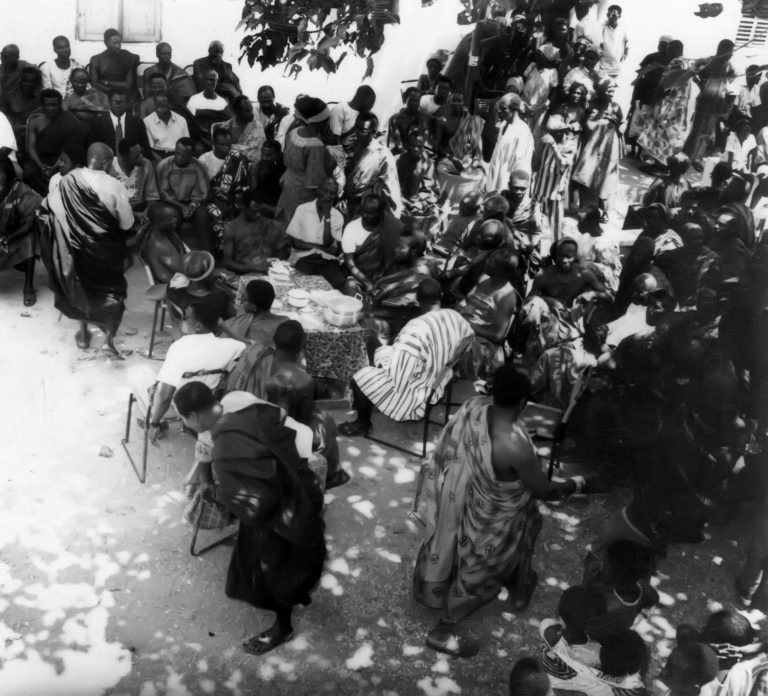 Official gathering of Kwakwranya We subjects at a traditional ceremony. For example funeral